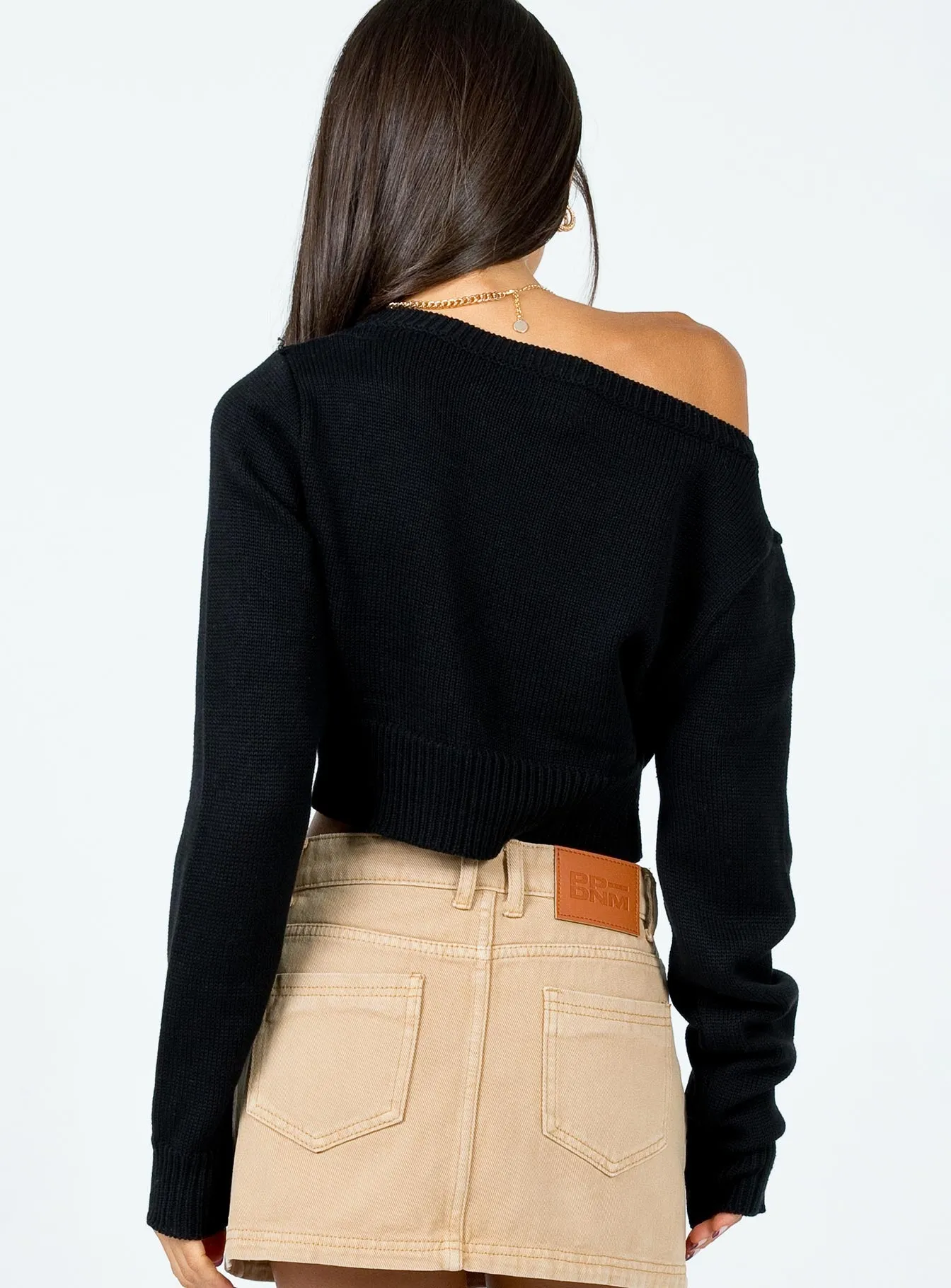 Britta Cropped Sweater Black