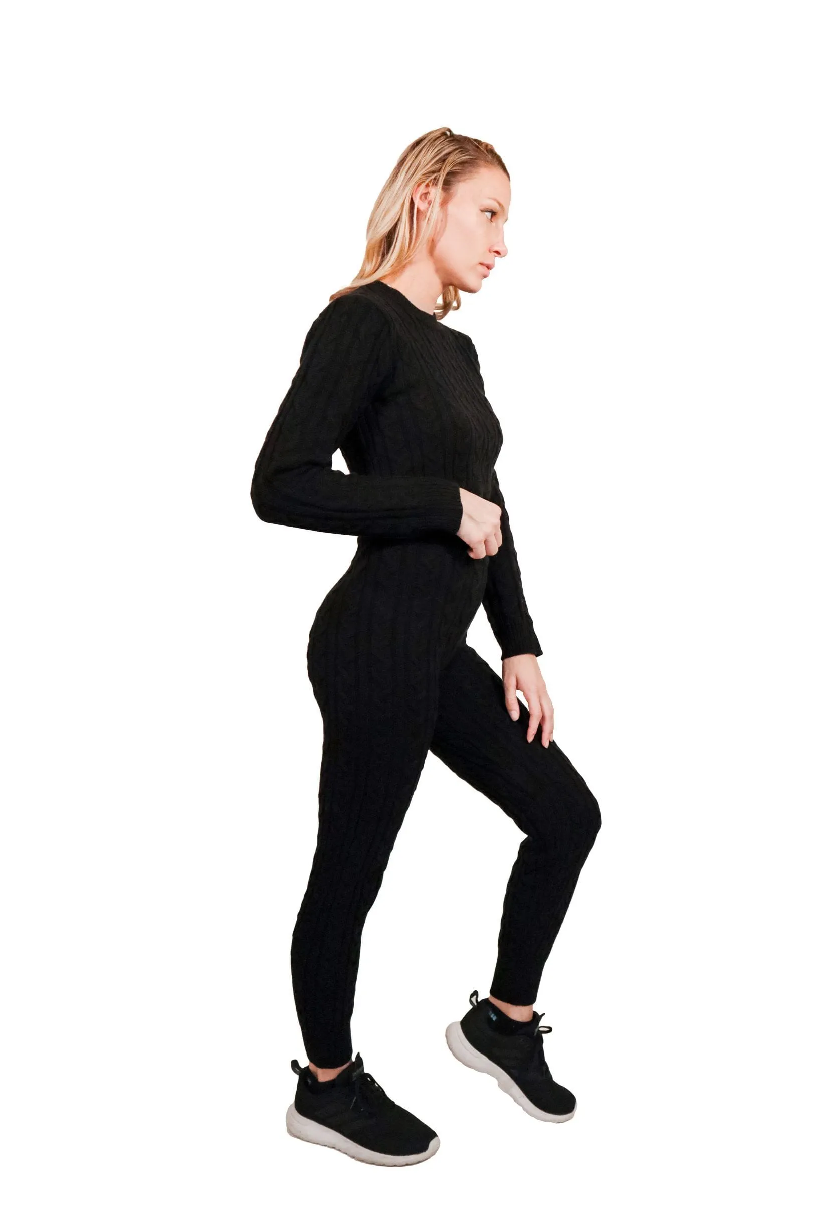 Brooklyn Knit Two Piece Cropped Sweater and Leggings Set