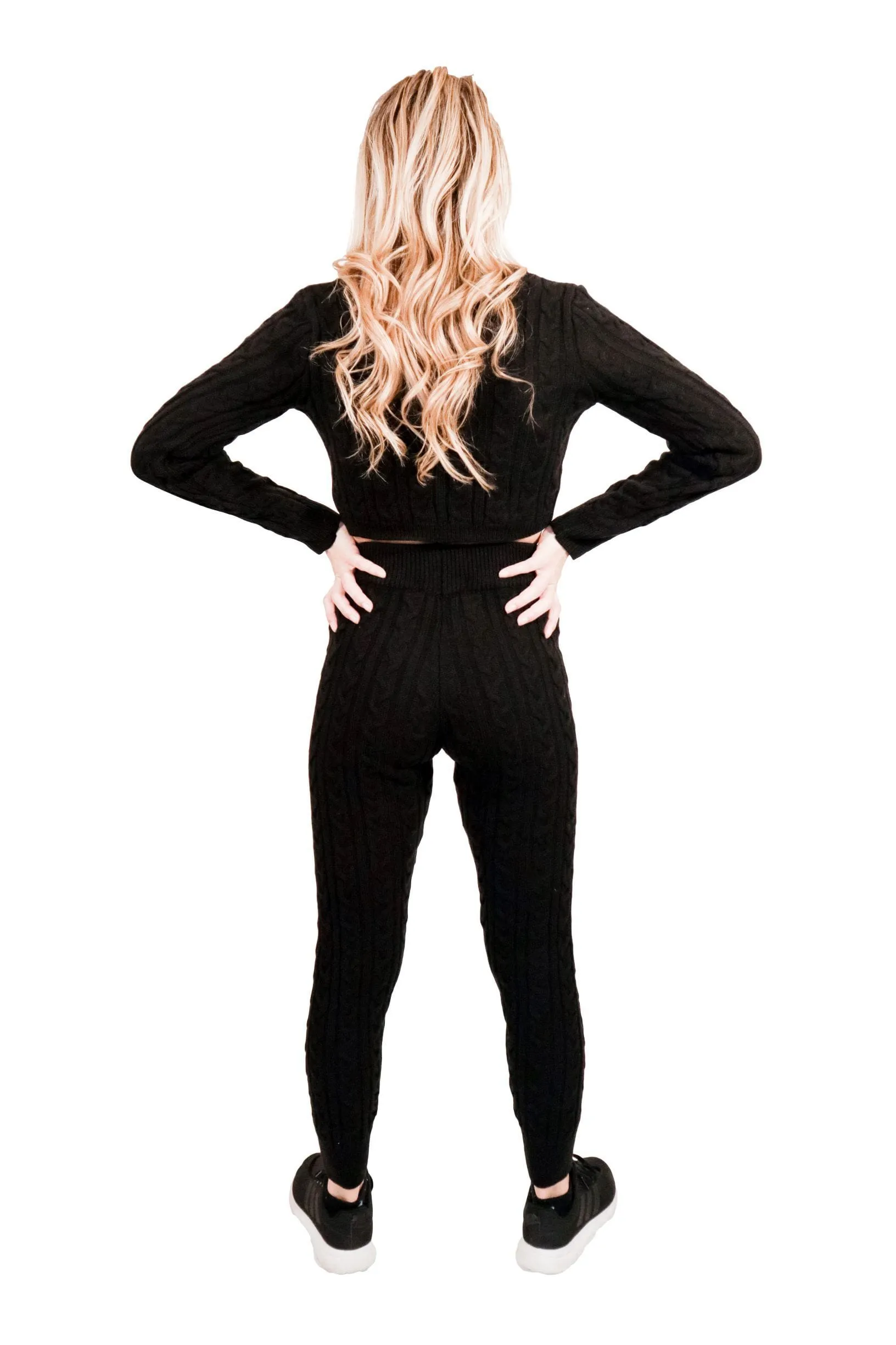 Brooklyn Knit Two Piece Cropped Sweater and Leggings Set