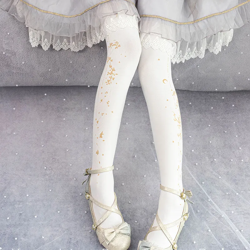 Bunny on the Moon ~ Chinese Style Lolita Tights by Yidhra