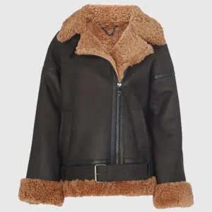 Buy Best Women Style Shearling Brooke Biker Jacket For Sale