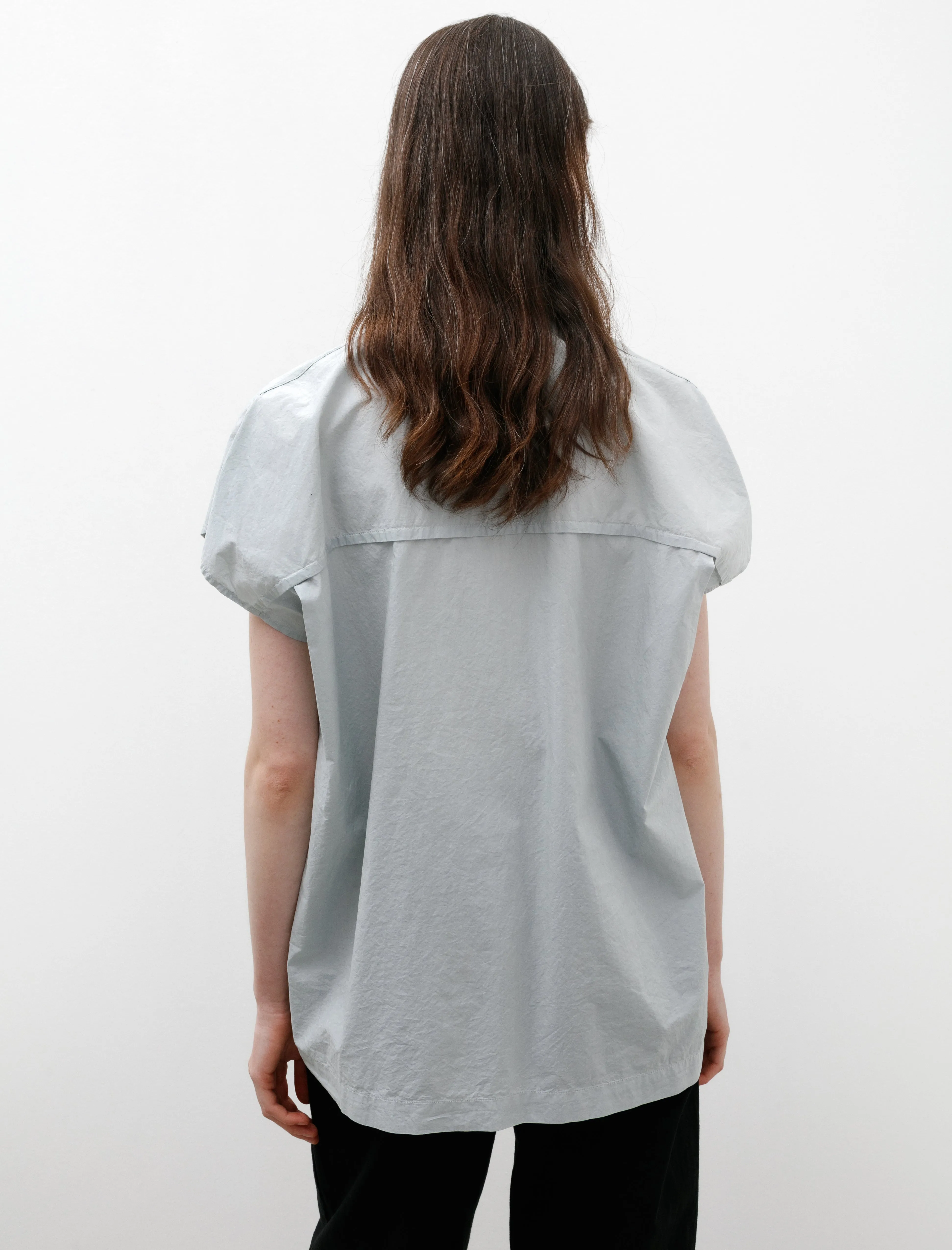 Cap Sleeve Top with Snaps Cloud Grey