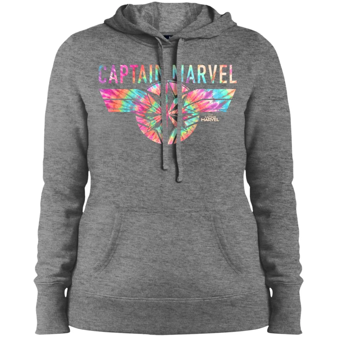 Captain Marvel Logo Banner Tie Dye Colors Women Hooded Sweatshirt