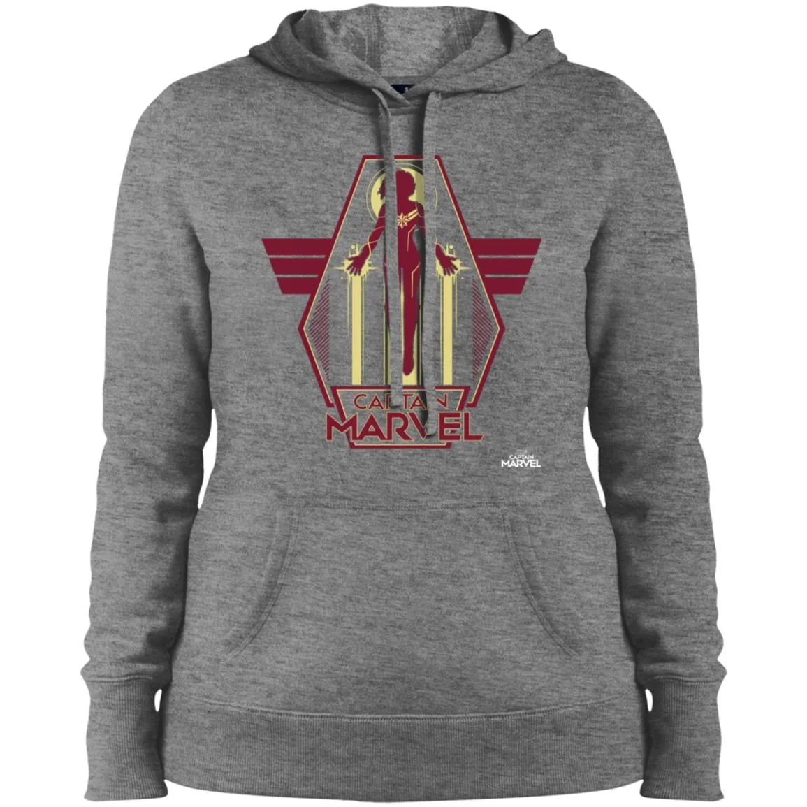 Captain Marvel Red Yellow Flight Powers Women Hooded Sweatshirt