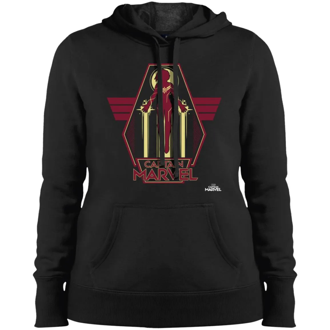 Captain Marvel Red Yellow Flight Powers Women Hooded Sweatshirt