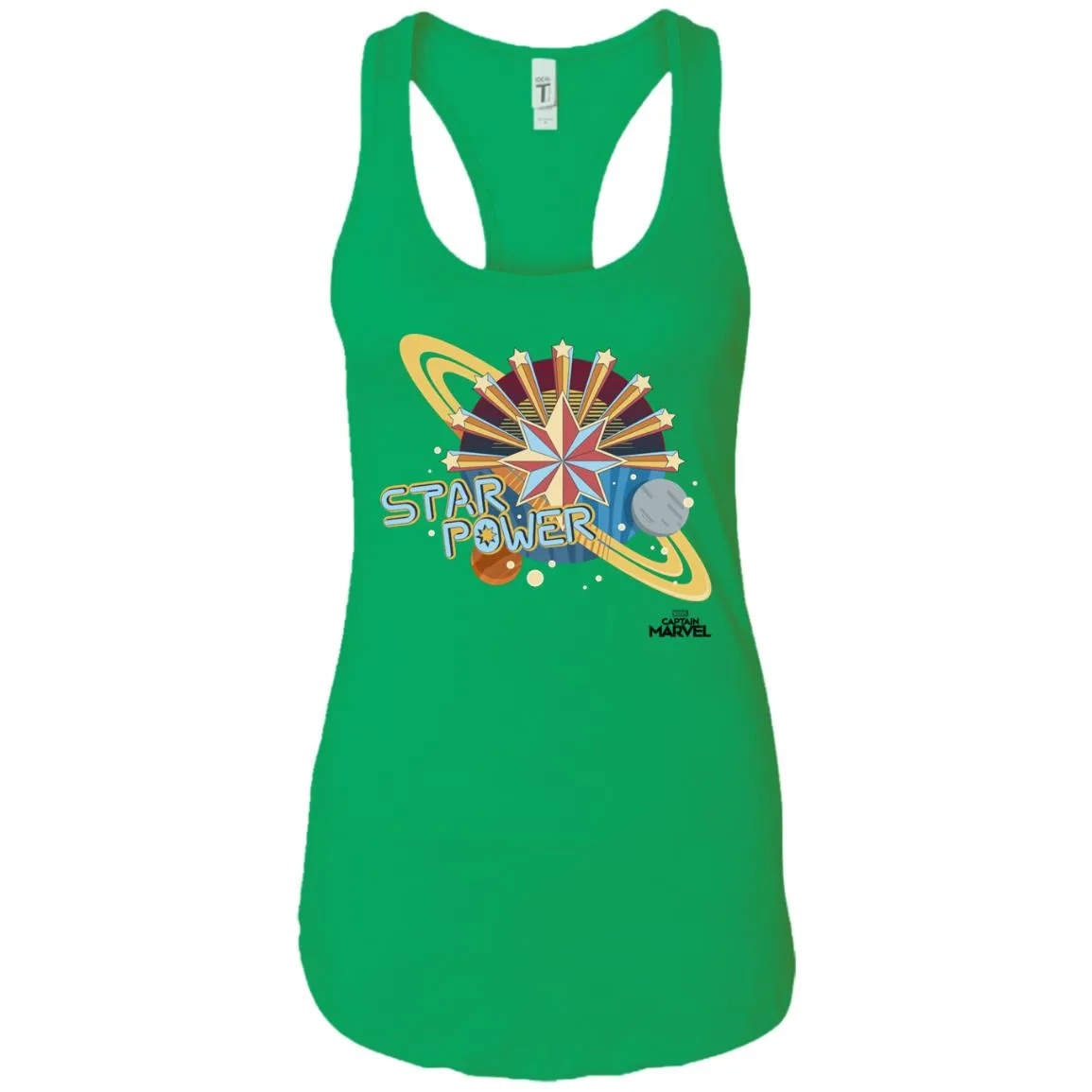 Captain Marvel Star Power Retro Style Women Tank Top