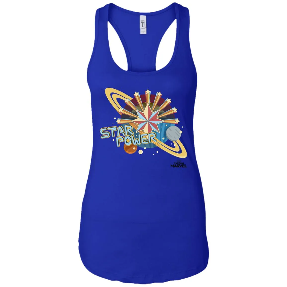 Captain Marvel Star Power Retro Style Women Tank Top