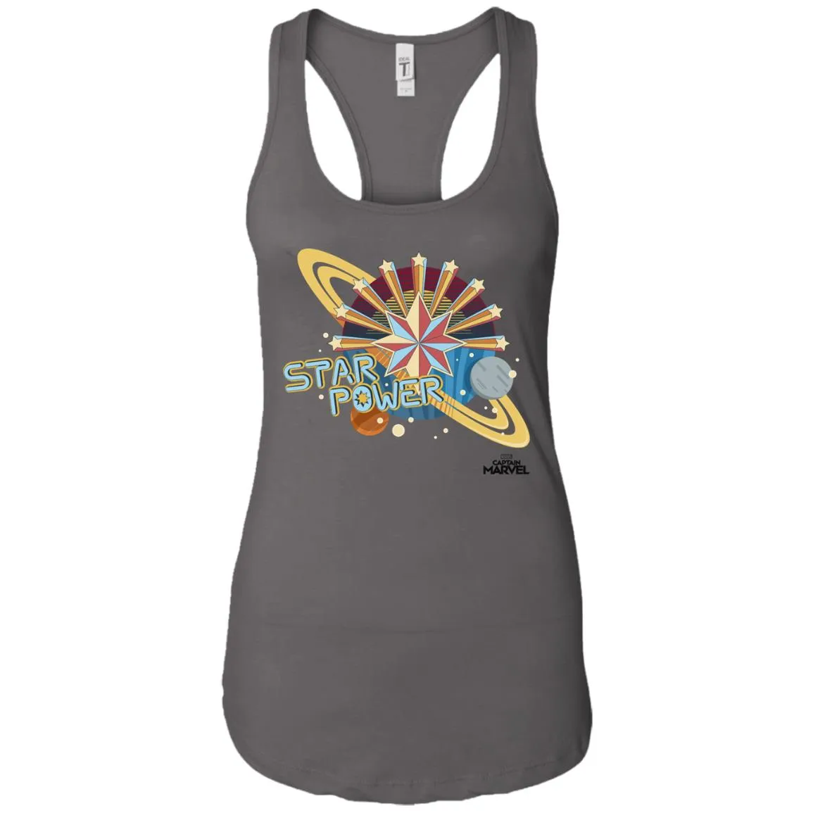 Captain Marvel Star Power Retro Style Women Tank Top