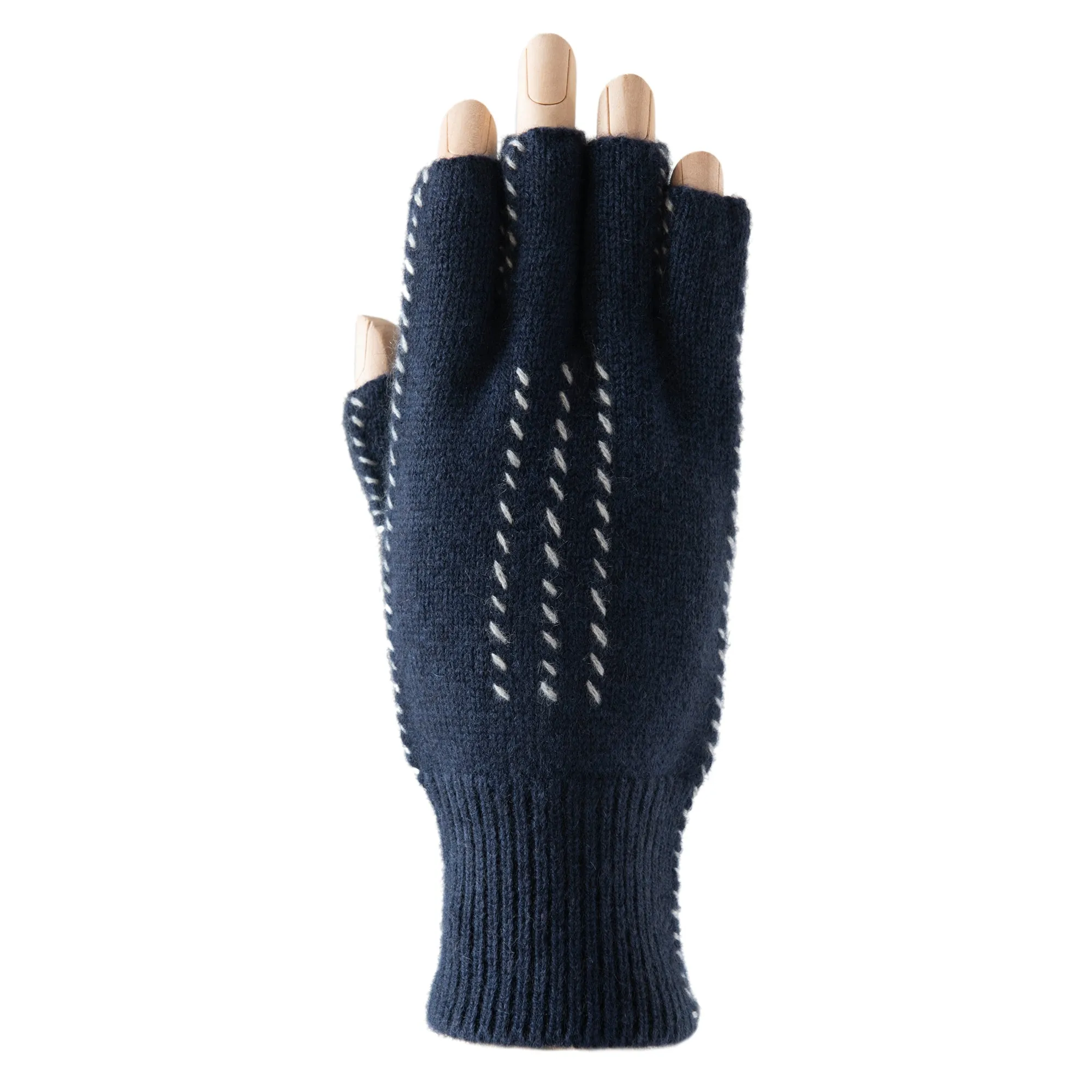 Cashmere Fingerless Stitch Gloves