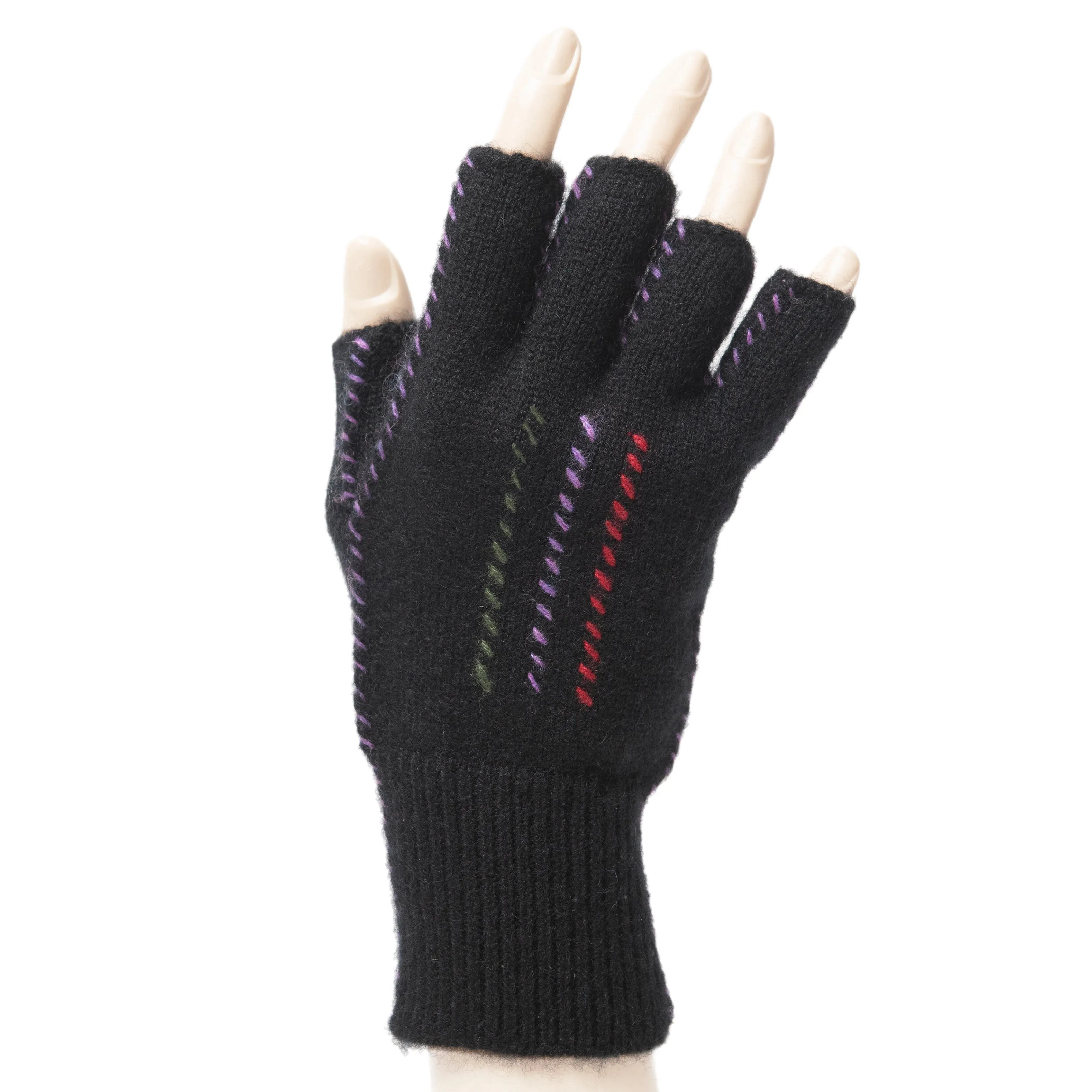 Cashmere Fingerless Stitch Gloves