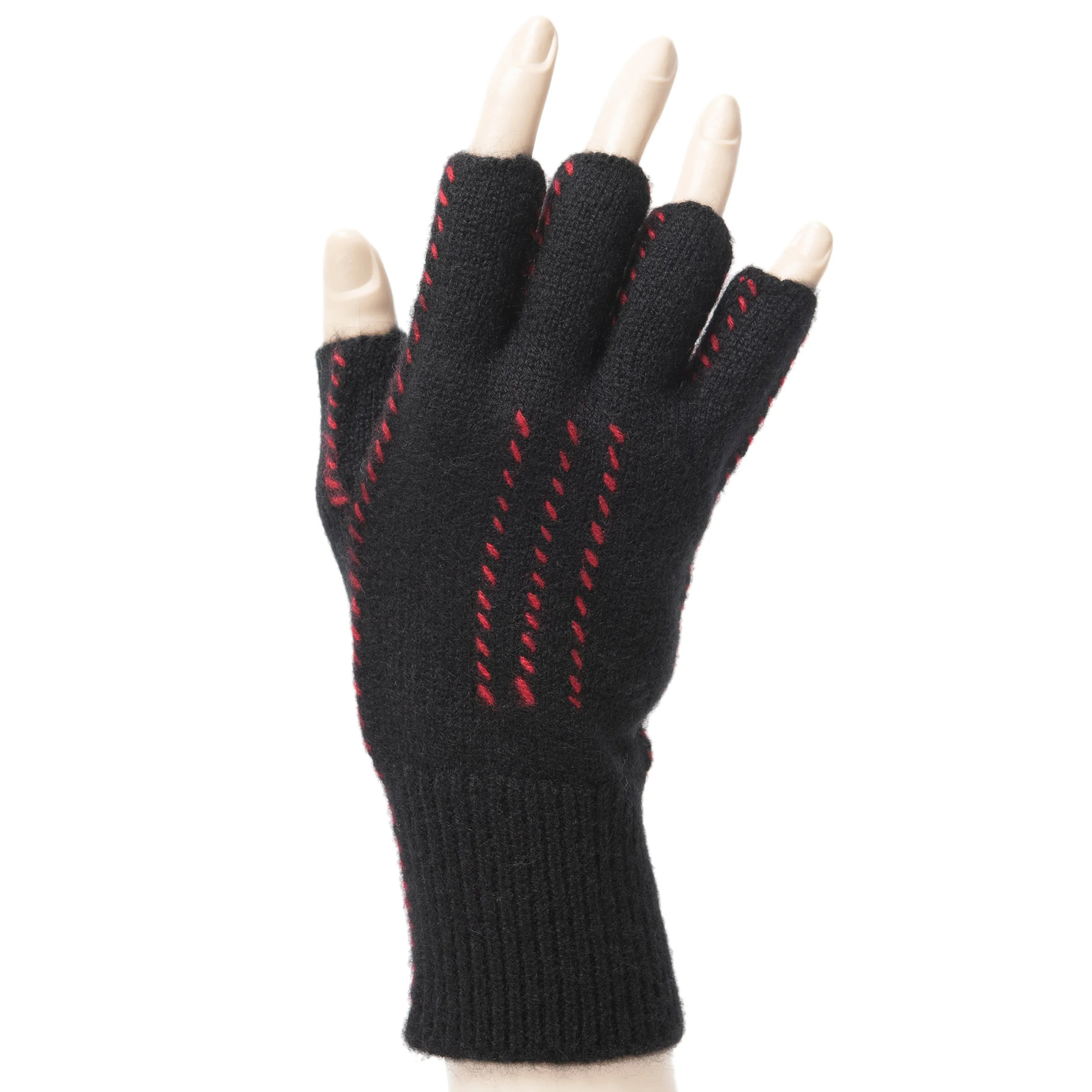 Cashmere Fingerless Stitch Gloves