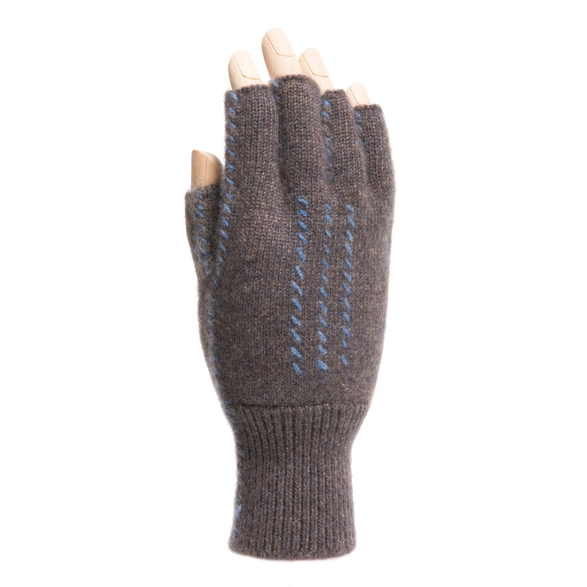 Cashmere Fingerless Stitch Gloves