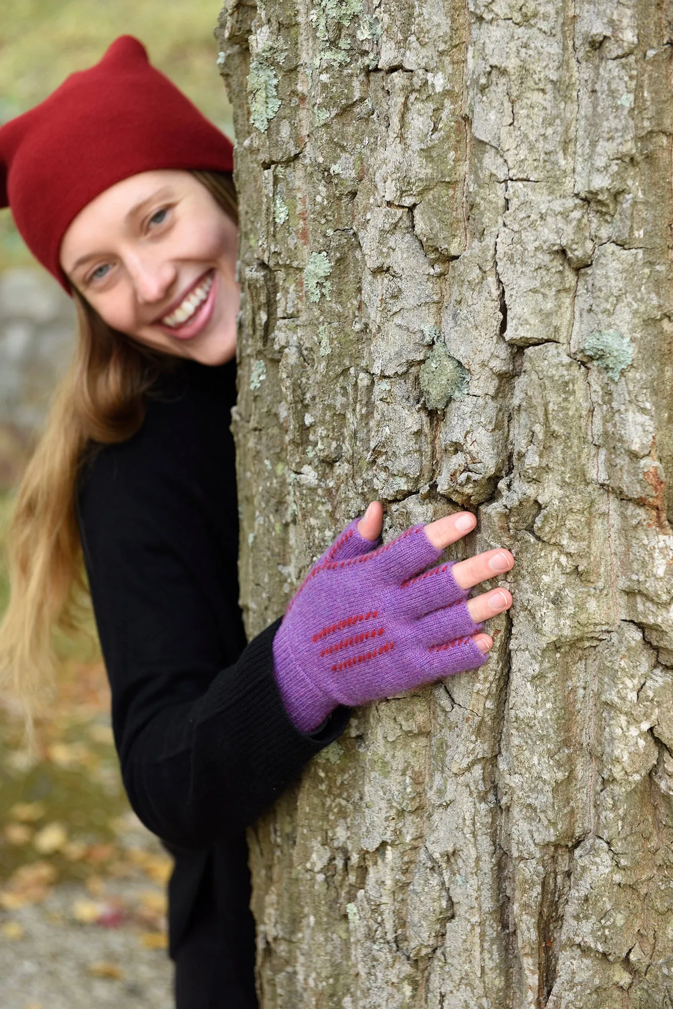 Cashmere Fingerless Stitch Gloves