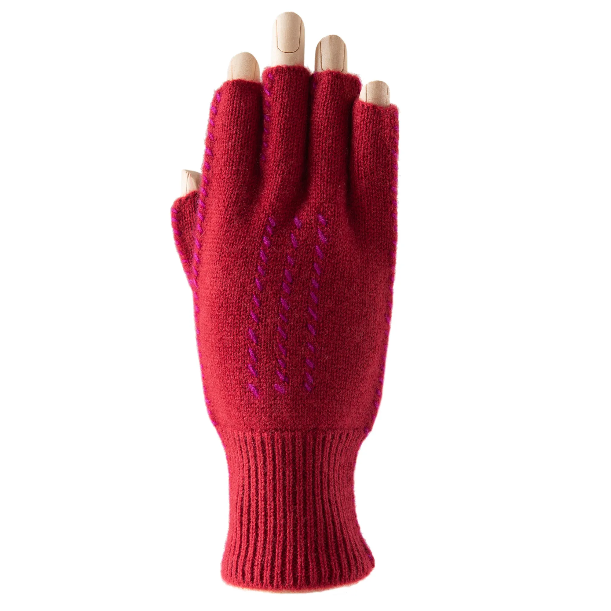 Cashmere Fingerless Stitch Gloves