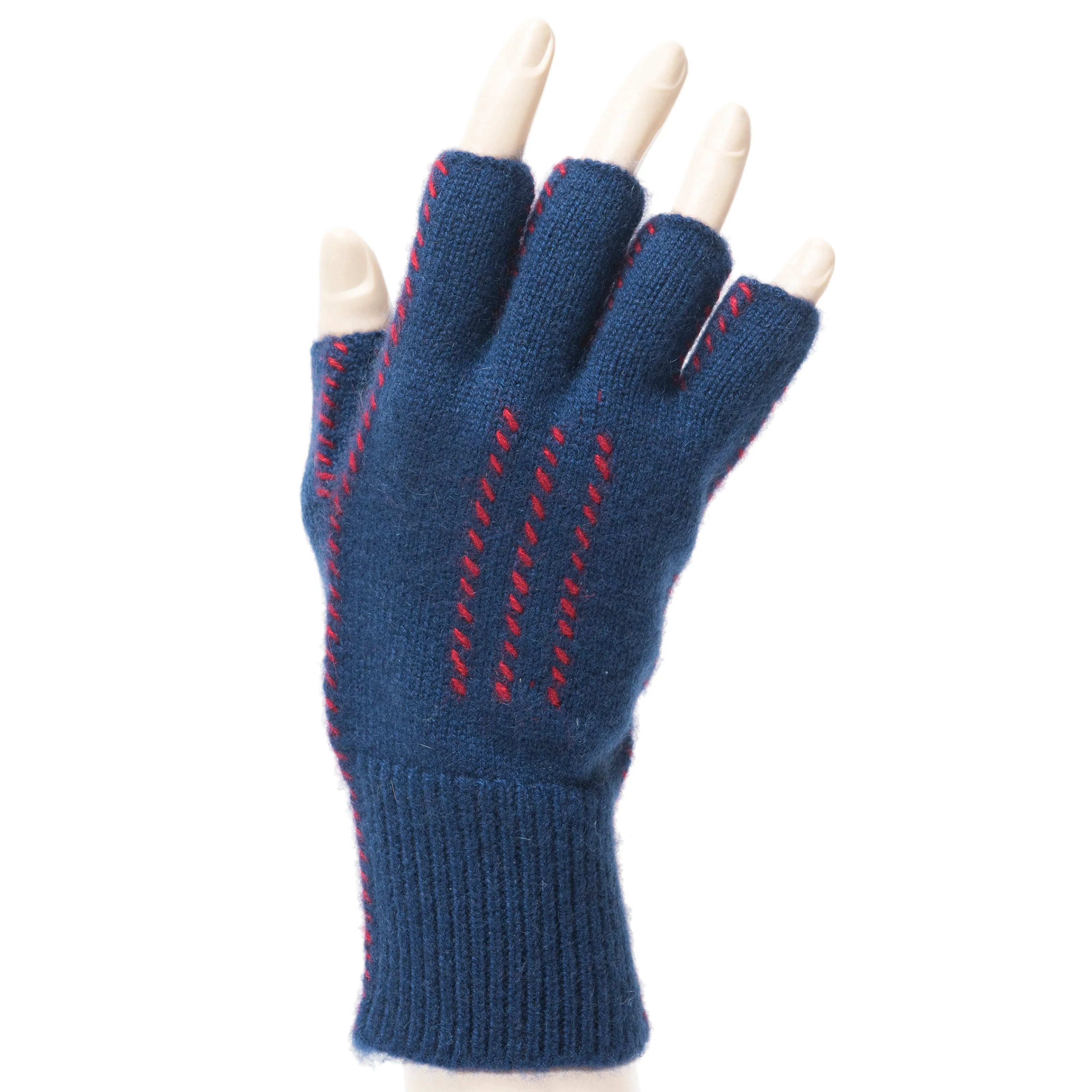 Cashmere Fingerless Stitch Gloves