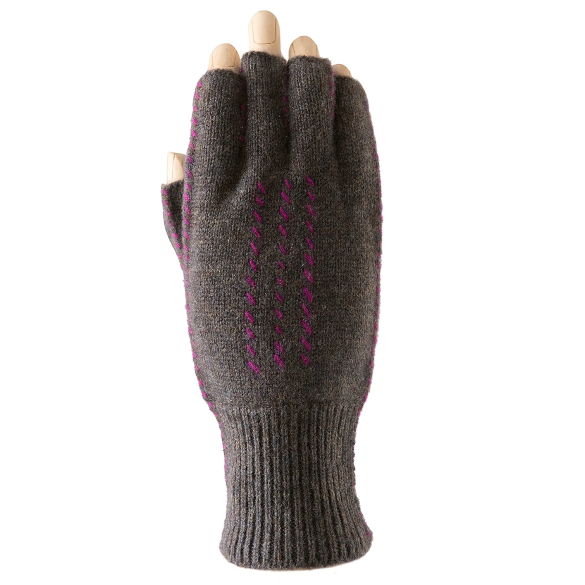 Cashmere Fingerless Stitch Gloves