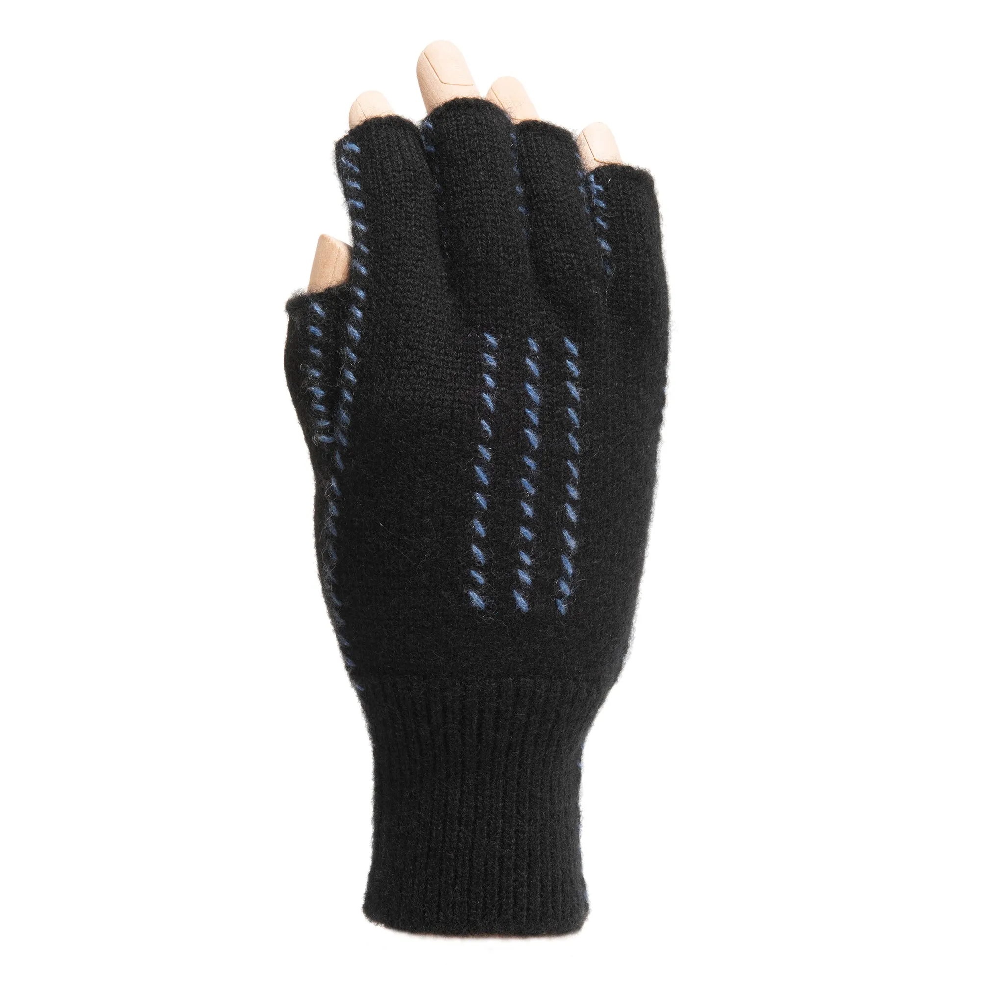 Cashmere Fingerless Stitch Gloves