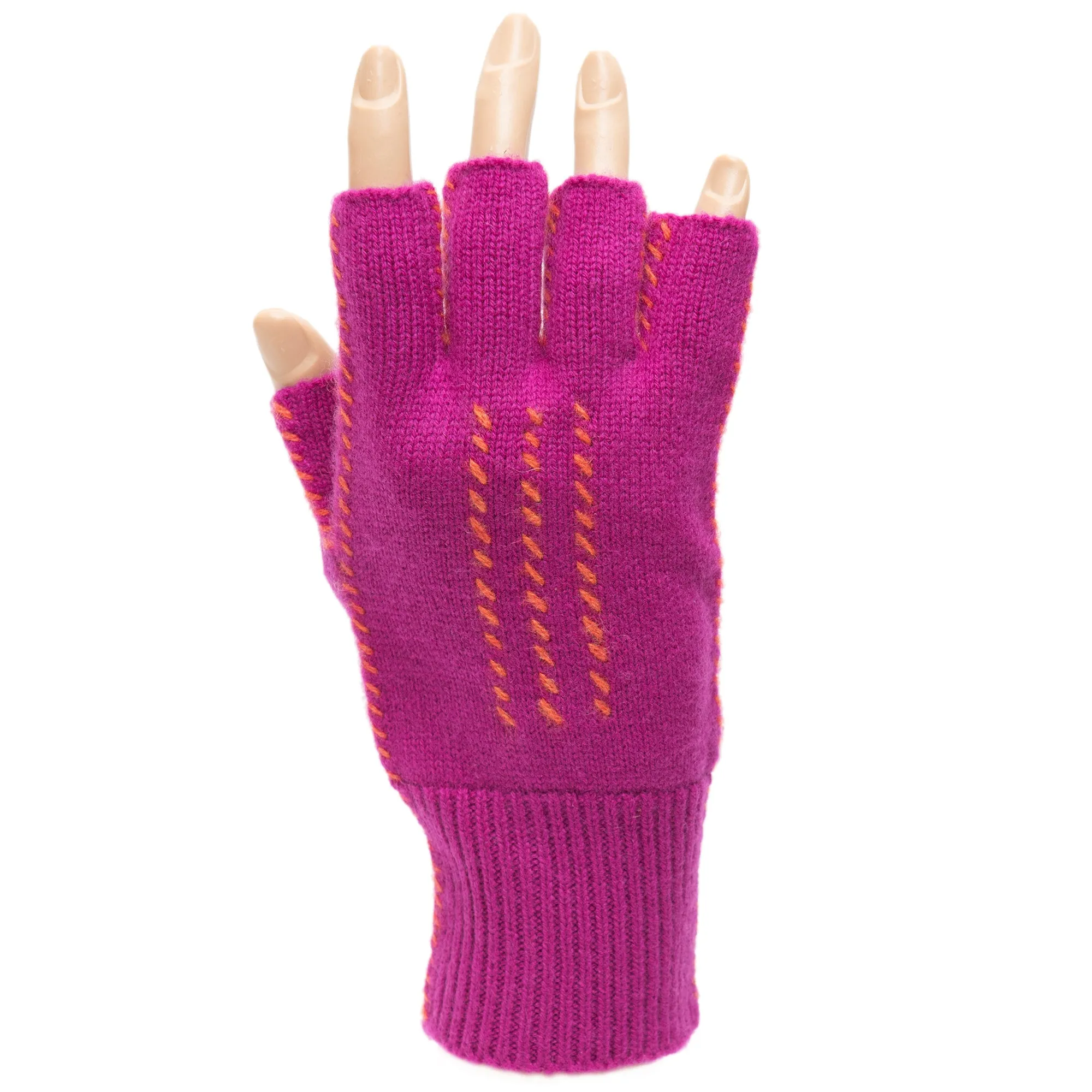 Cashmere Fingerless Stitch Gloves