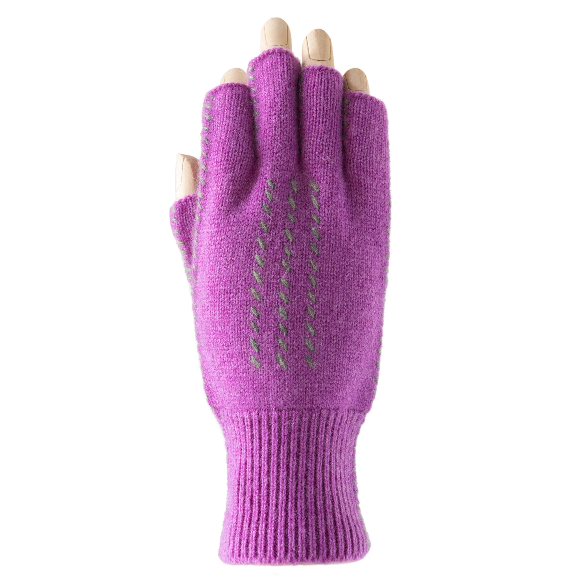 Cashmere Fingerless Stitch Gloves