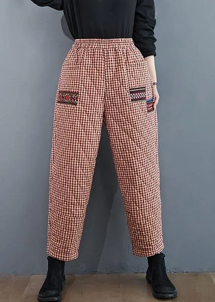 Chic red trousers Thin elastic waist thick Fashion Ideas women pants