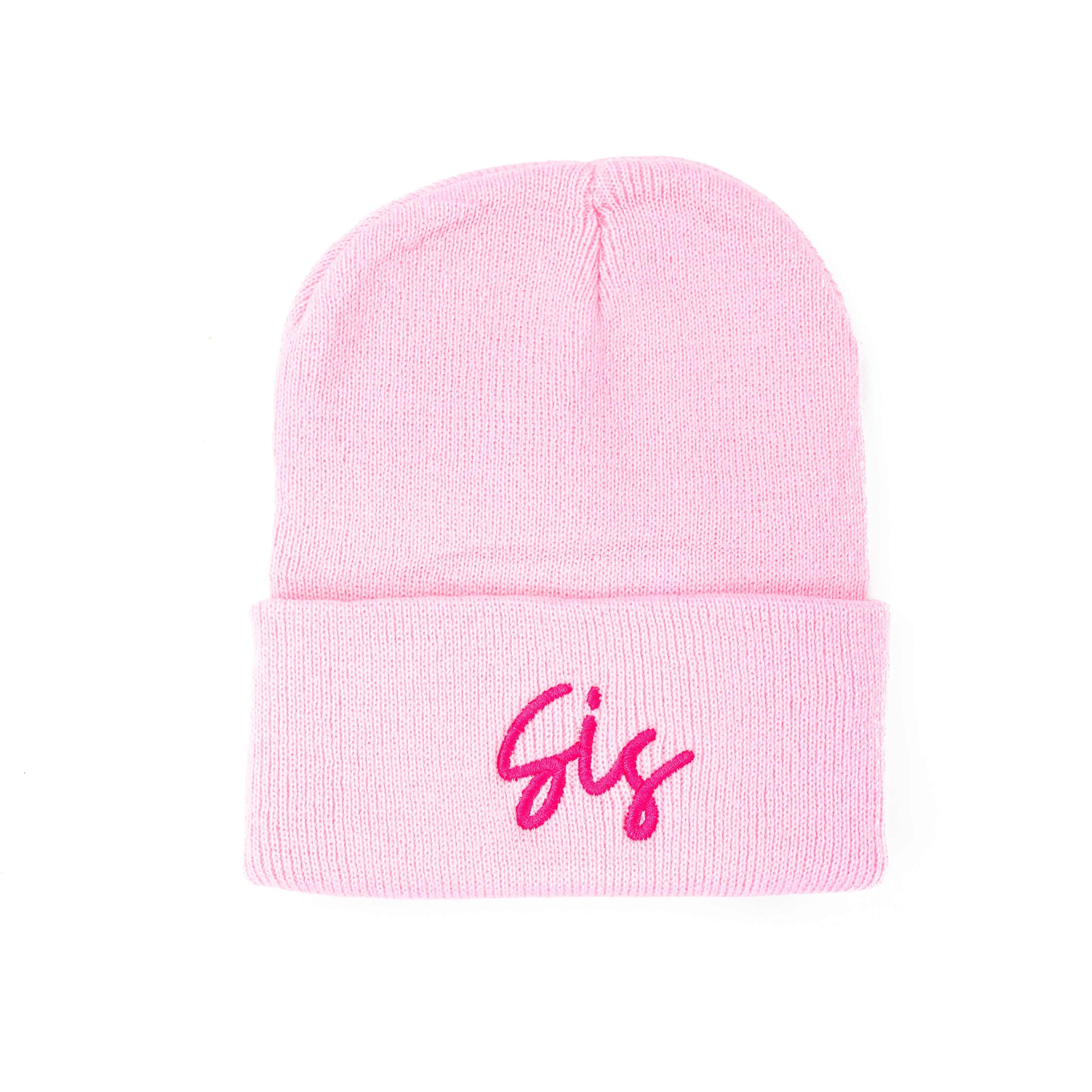 Child Beanie - SIS - Light Pink w/ Hot Pink