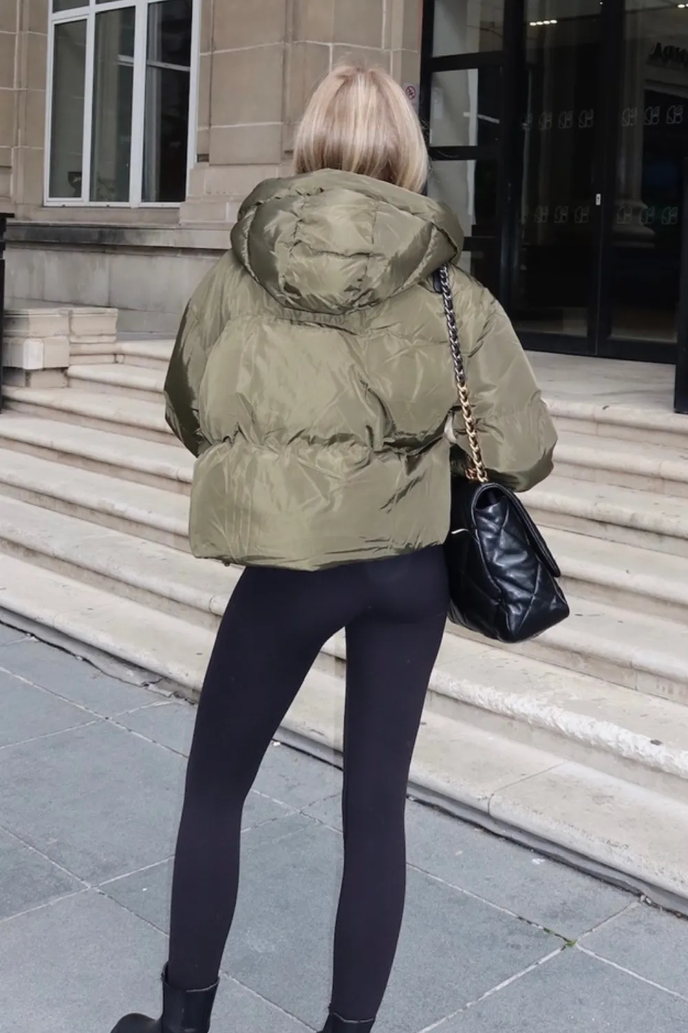 Chloe khaki short puffer coat