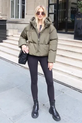 Chloe khaki short puffer coat