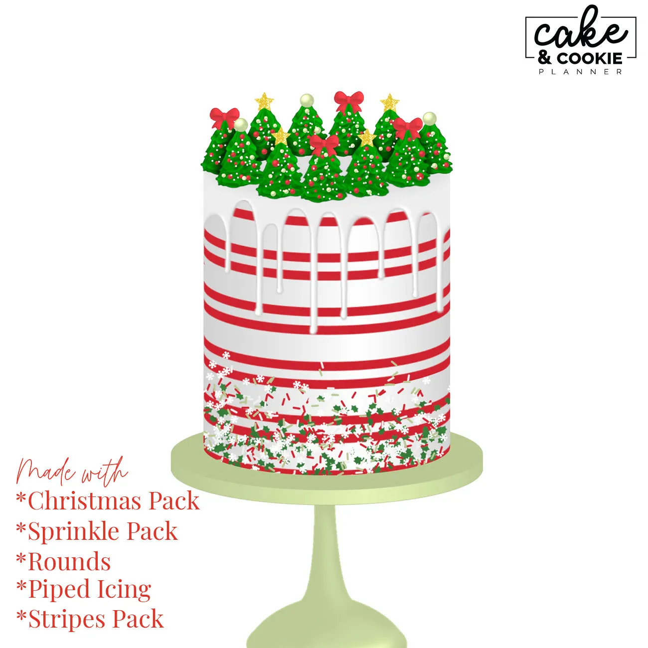 Christmas Seasonal Procreate Pack - Digital Cake Sketching