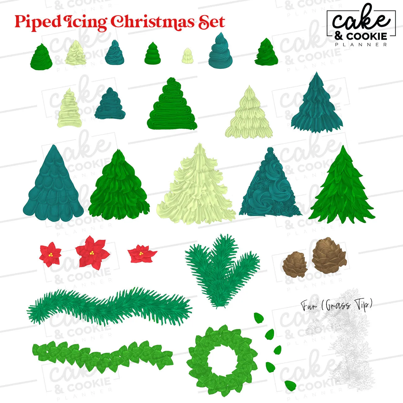 Christmas Seasonal Procreate Pack - Digital Cake Sketching