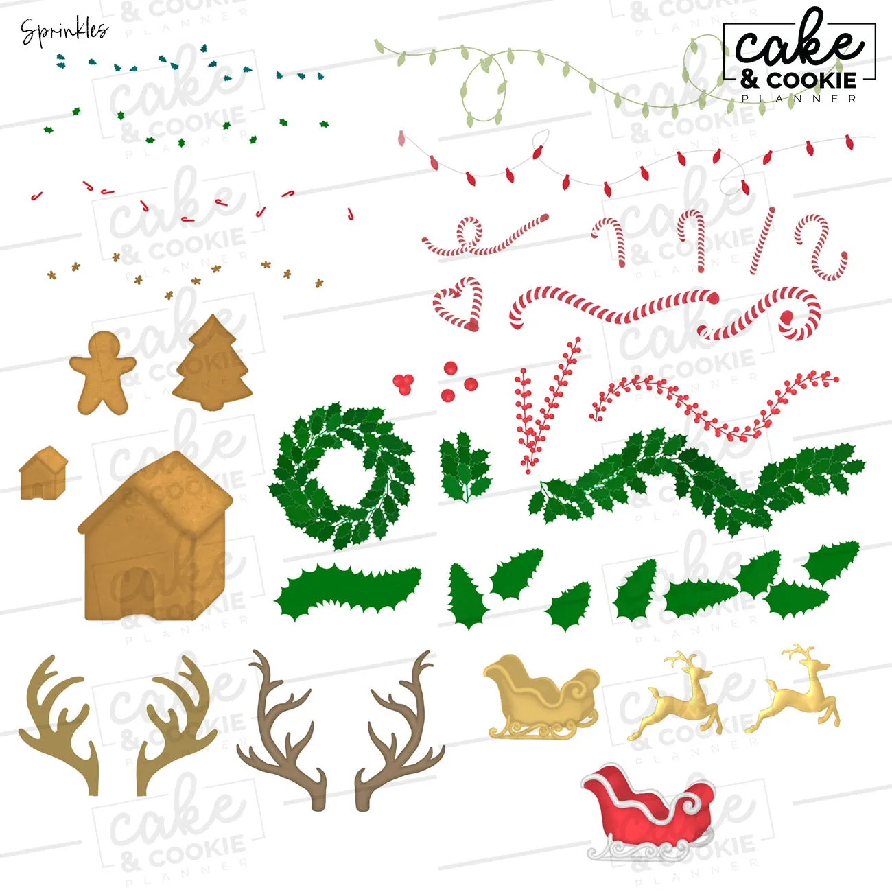 Christmas Seasonal Procreate Pack - Digital Cake Sketching