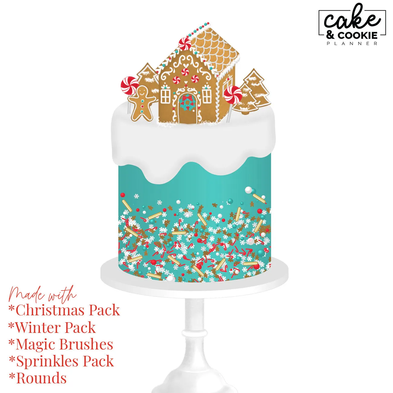 Christmas Seasonal Procreate Pack - Digital Cake Sketching