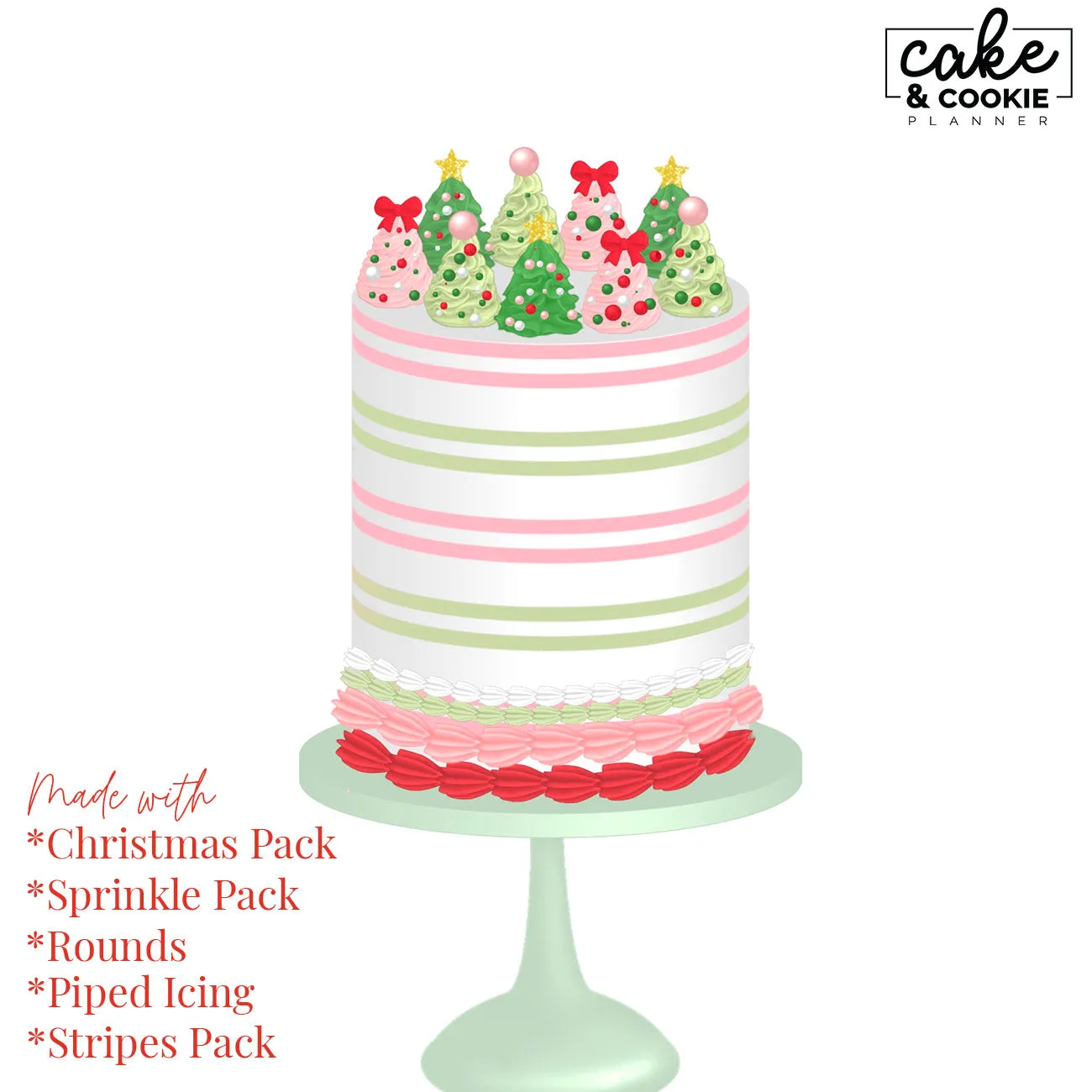 Christmas Seasonal Procreate Pack - Digital Cake Sketching