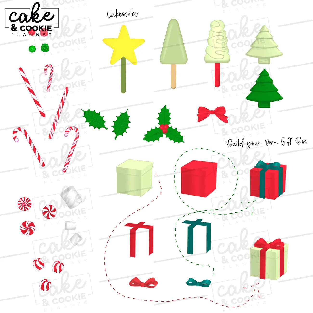 Christmas Seasonal Procreate Pack - Digital Cake Sketching