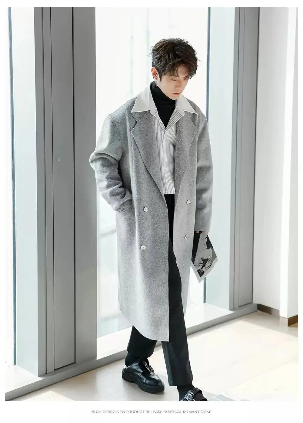 Chuan Woollen Double Breasted Overcoat