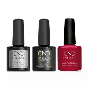 CND - Shellac Xpress5 Combo - Base, Top & Ripe Guava (0.25 oz)