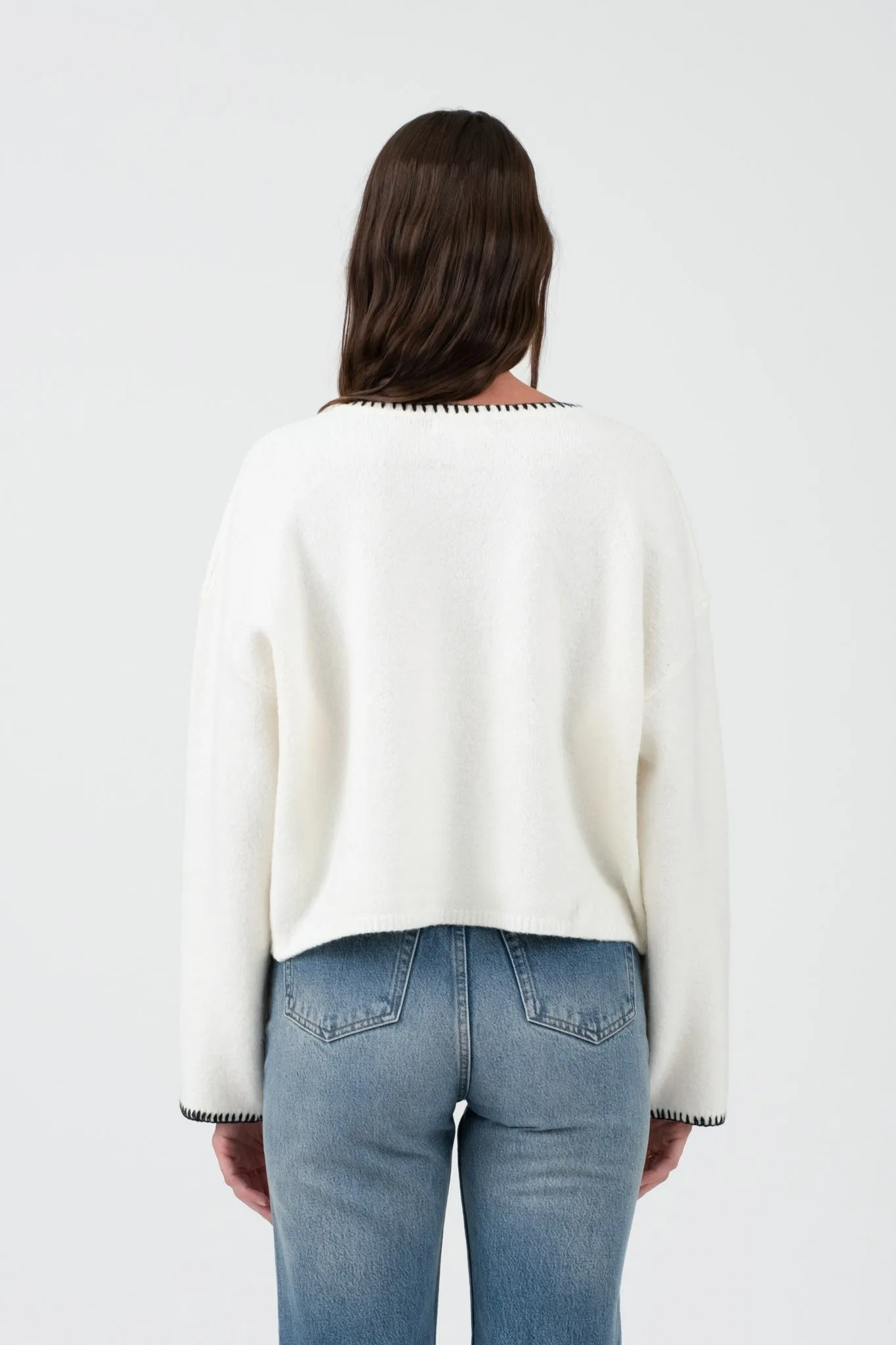 Contrast Stitch Pocket Sweaters - 2 Colors!