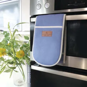 Cornflower Blue Cotton Canvas Double Oven Gloves