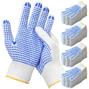 Cotton Grip Safety Work Gloves with PVC Dots 48 Pairs