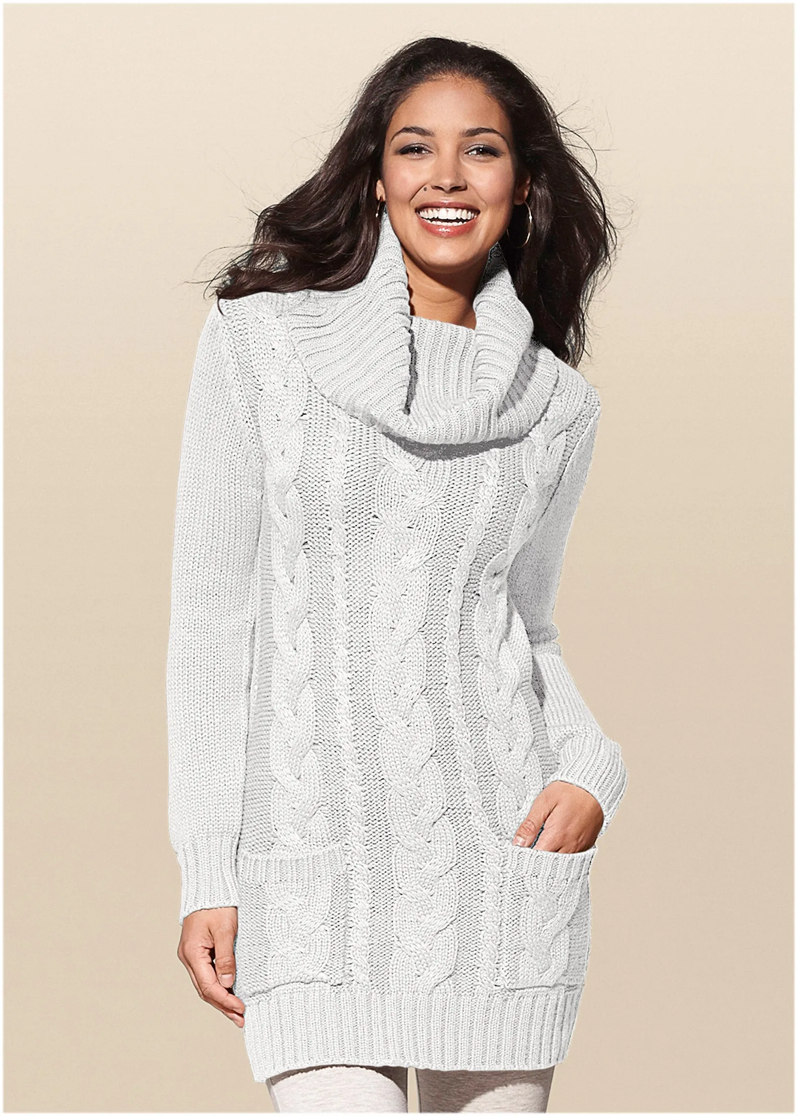 Cozy Sweater Dress - Off White