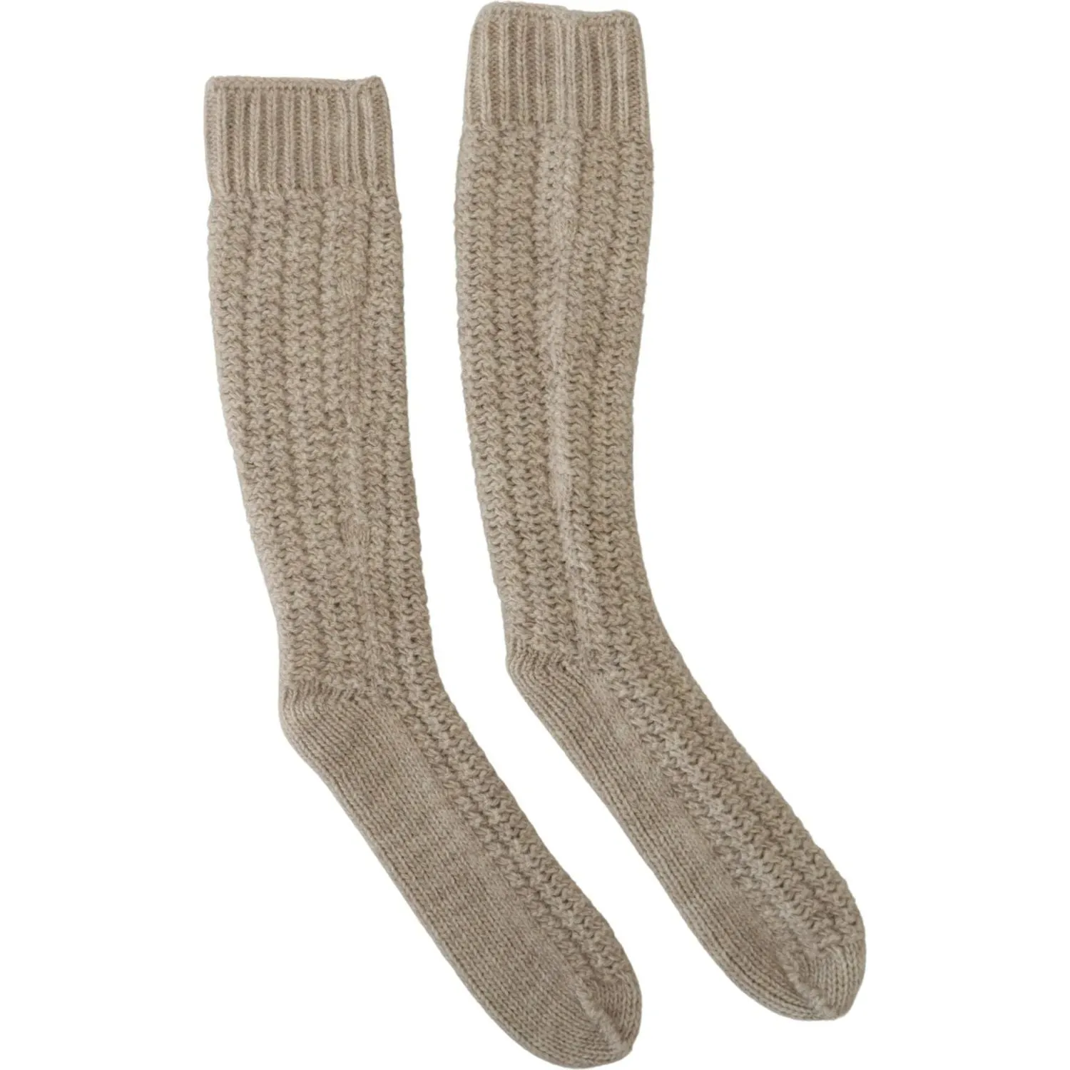 Dolce & Gabbana Chic Beige Wool Blend Over-the-Calf Socks