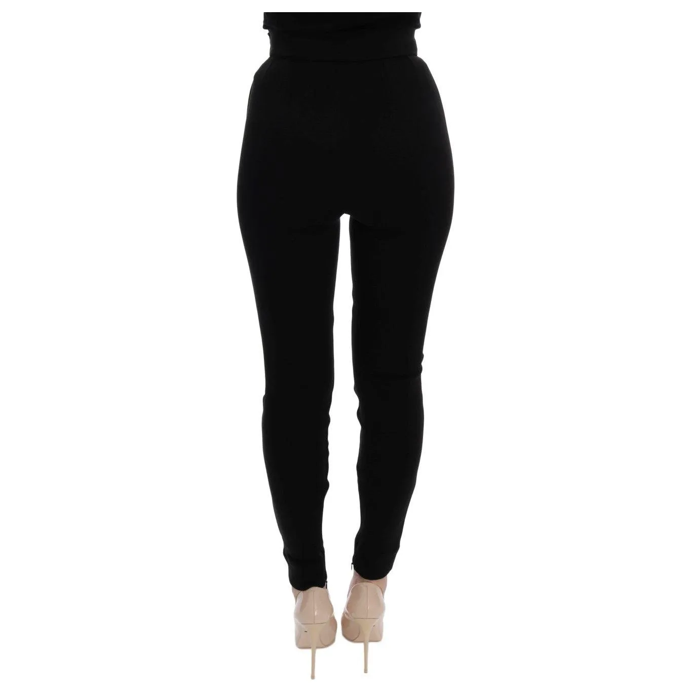 Dolce & Gabbana Elegant Black High Waist Stretch Tights