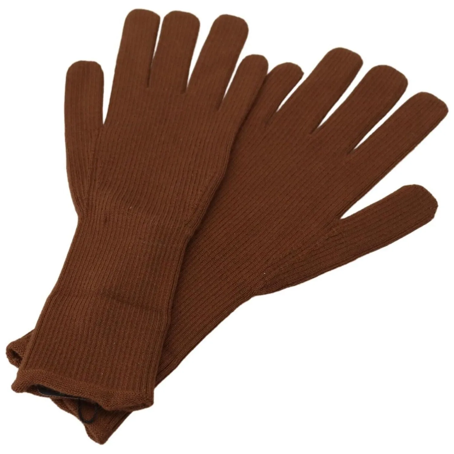 Dolce & Gabbana Elegant Brown Cashmere Winter Gloves