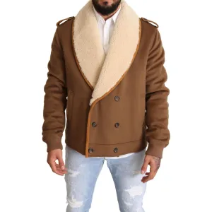 Dolce & Gabbana Elegant Double Breasted Shearling Jacket