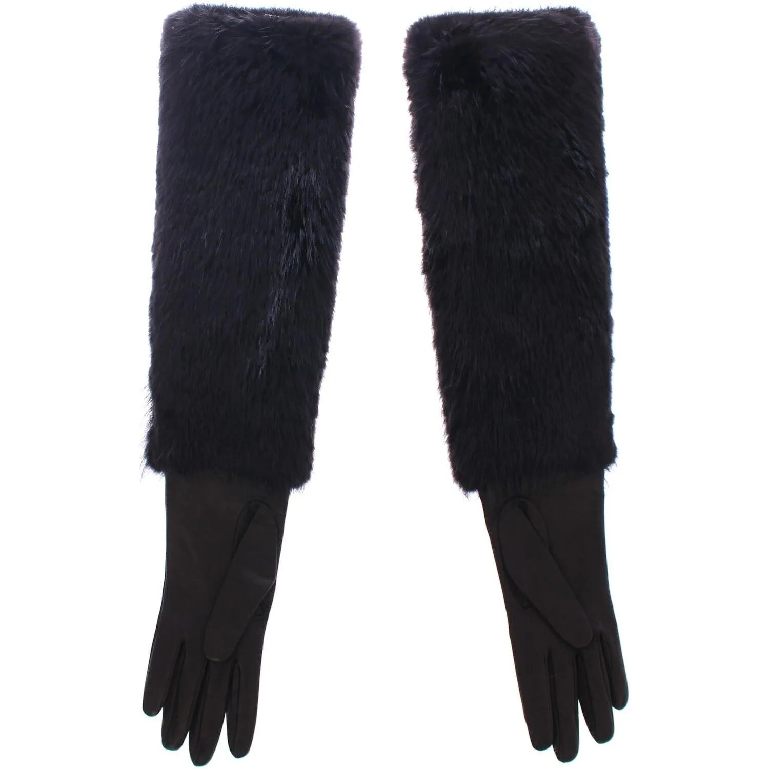 Dolce & Gabbana Elegant Elbow-Length Beaver Fur Gloves