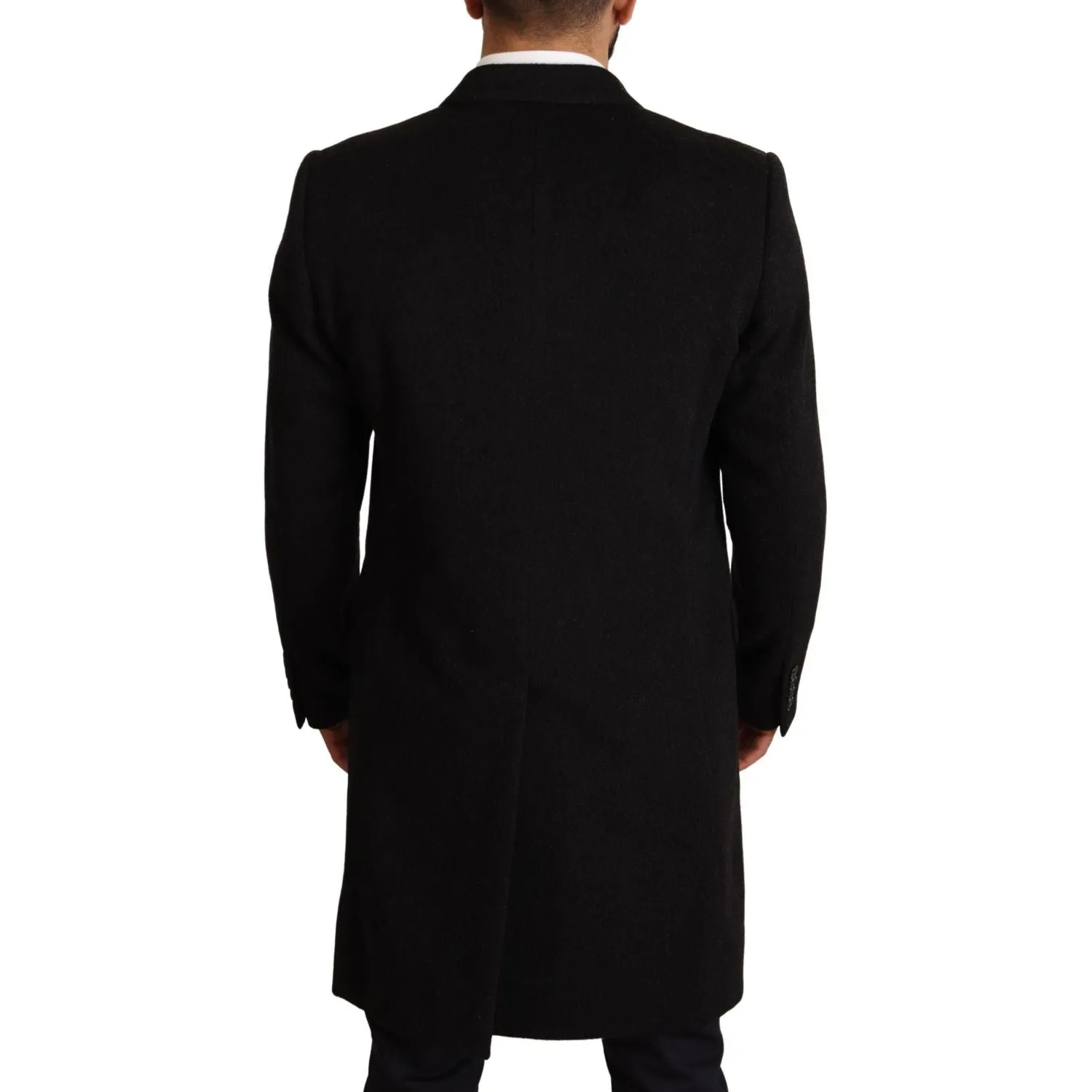 Dolce & Gabbana Elegant Gray Long Overcoat in Pure Cashmere