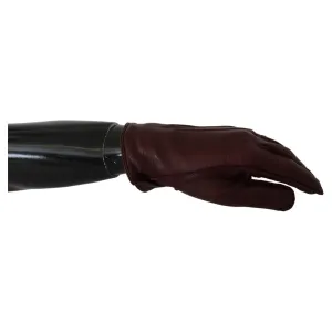 Dolce & Gabbana Elegant Maroon Wrist-Length Lambskin Gloves