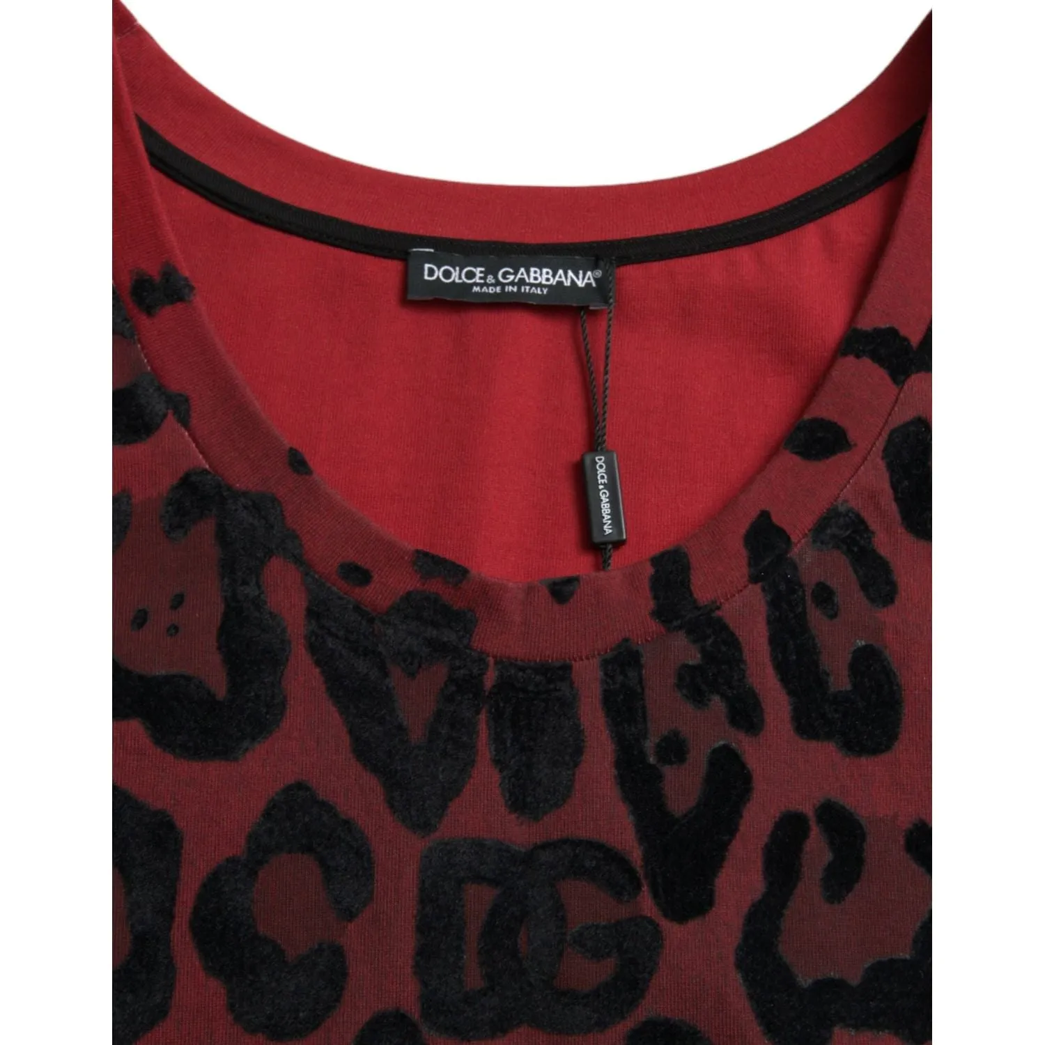 Dolce & Gabbana Red Leopard Print Sleeveless Tank T-shirt