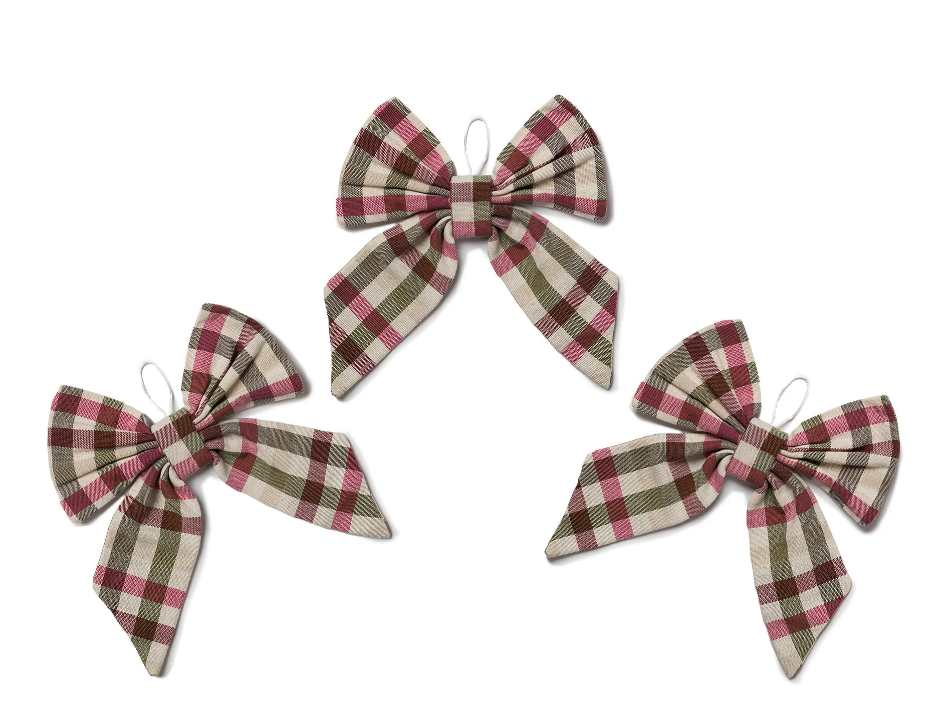 Dresser Check Bows Cherry - Set of 6