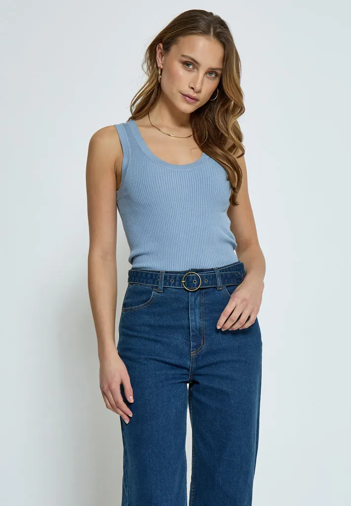 DSAneli Rib Tank Top - Forever Blue