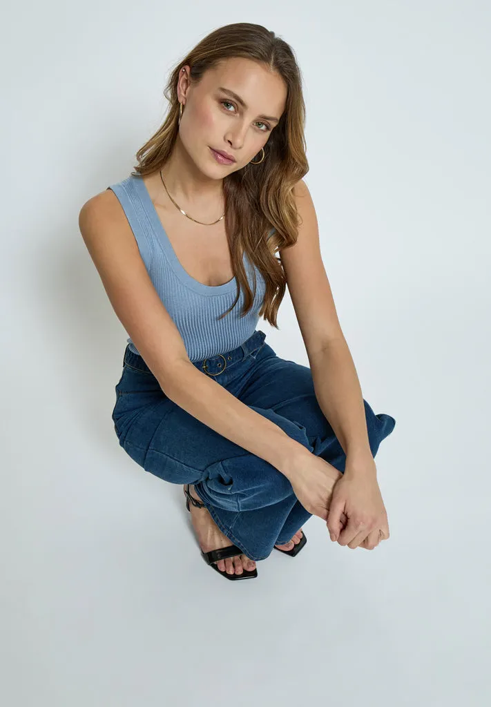 DSAneli Rib Tank Top - Forever Blue